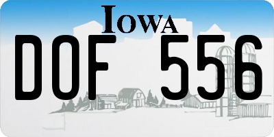IA license plate DOF556