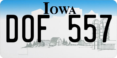 IA license plate DOF557