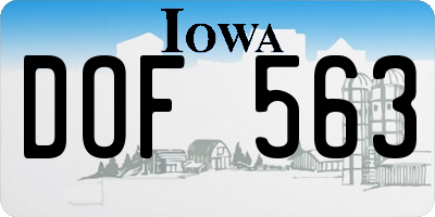 IA license plate DOF563