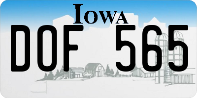 IA license plate DOF565