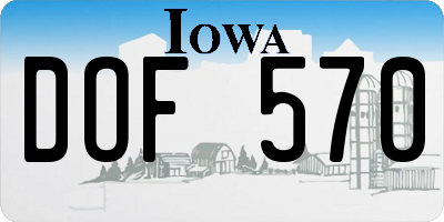 IA license plate DOF570