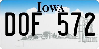 IA license plate DOF572