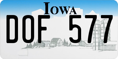IA license plate DOF577
