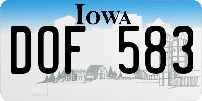 IA license plate DOF583
