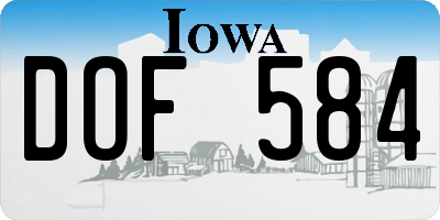 IA license plate DOF584