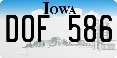 IA license plate DOF586