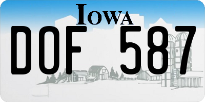 IA license plate DOF587