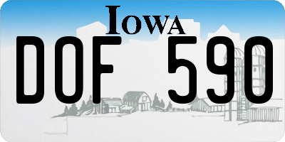 IA license plate DOF590