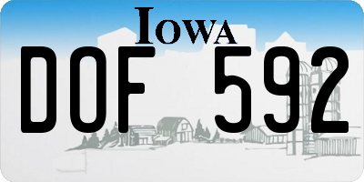 IA license plate DOF592