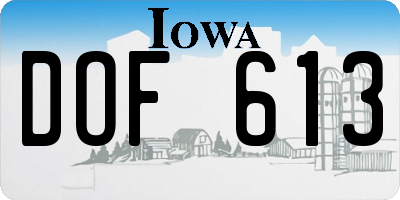 IA license plate DOF613