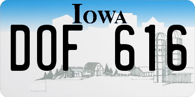 IA license plate DOF616