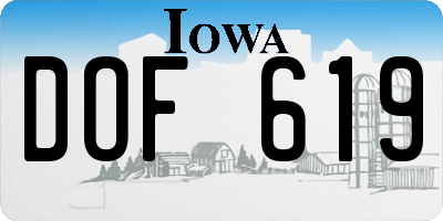 IA license plate DOF619