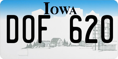 IA license plate DOF620