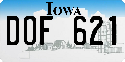 IA license plate DOF621