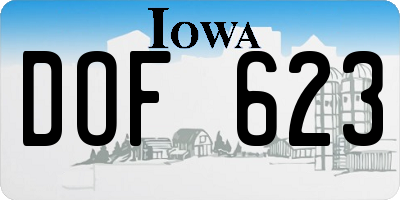 IA license plate DOF623
