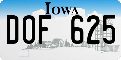 IA license plate DOF625