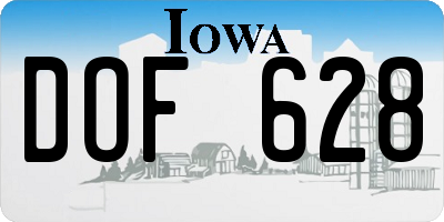 IA license plate DOF628