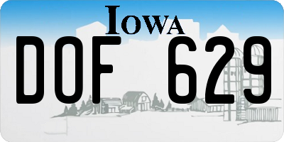 IA license plate DOF629