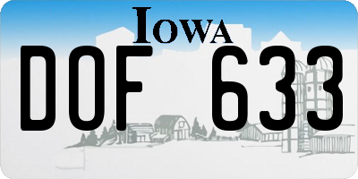 IA license plate DOF633