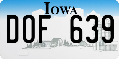 IA license plate DOF639