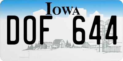 IA license plate DOF644