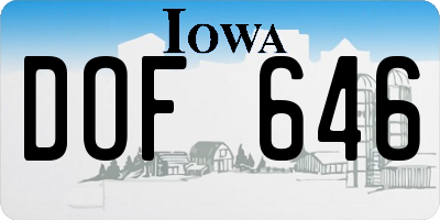 IA license plate DOF646