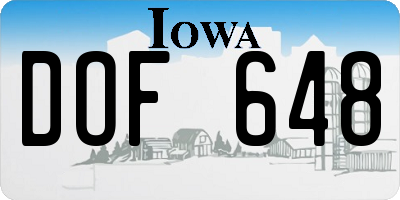 IA license plate DOF648