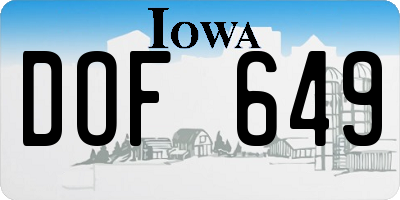 IA license plate DOF649