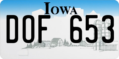 IA license plate DOF653