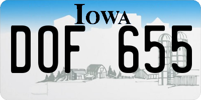 IA license plate DOF655