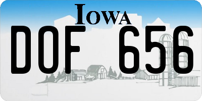 IA license plate DOF656
