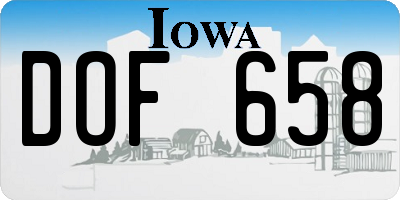 IA license plate DOF658