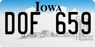 IA license plate DOF659