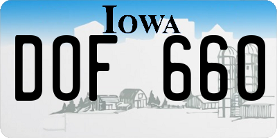 IA license plate DOF660