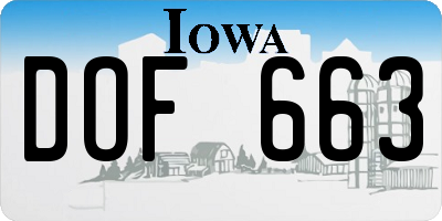 IA license plate DOF663