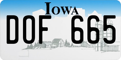 IA license plate DOF665