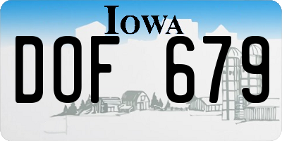 IA license plate DOF679