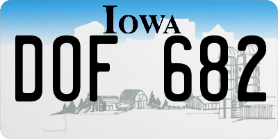 IA license plate DOF682