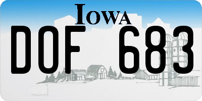 IA license plate DOF683