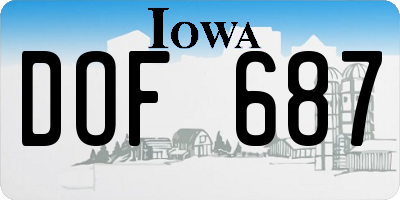 IA license plate DOF687