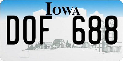 IA license plate DOF688
