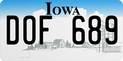 IA license plate DOF689