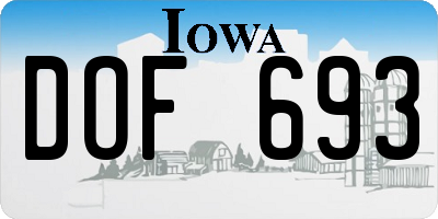 IA license plate DOF693