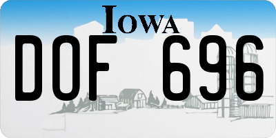 IA license plate DOF696