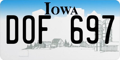 IA license plate DOF697