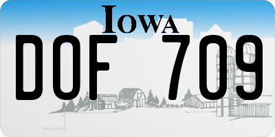 IA license plate DOF709