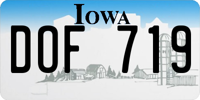IA license plate DOF719