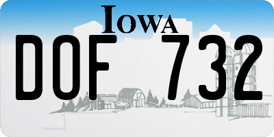 IA license plate DOF732