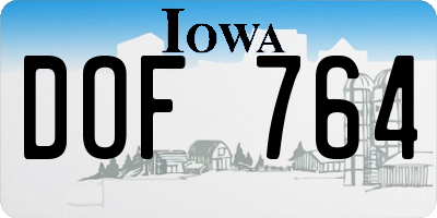 IA license plate DOF764