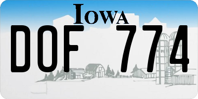 IA license plate DOF774